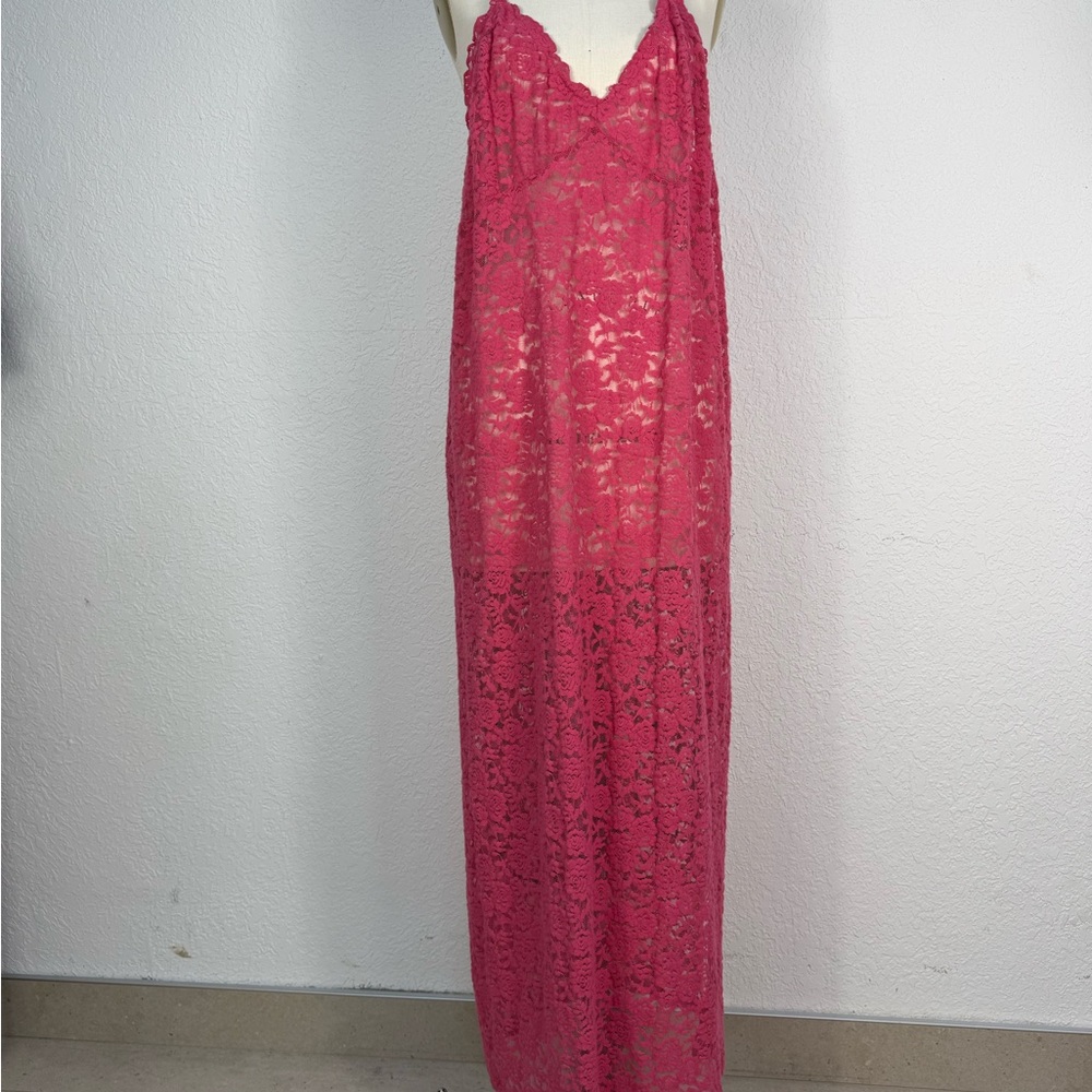 Open Edit Elegant Pink Lace Maxi Dress size XL never worn polyester